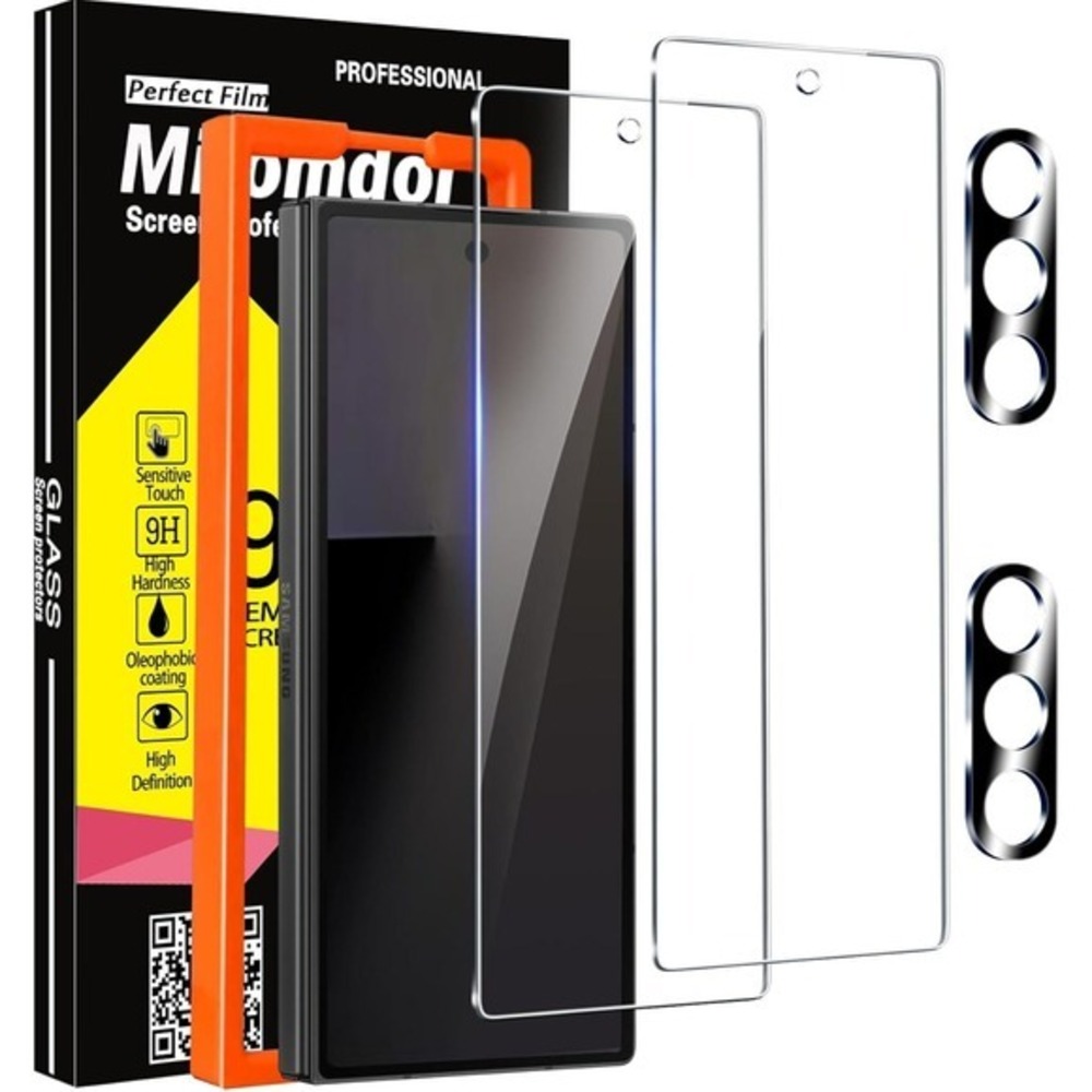 Milomdoi Samsung Galaxy Fold‎ 7 Pro Screen Protector Tempered Glass Camera Lens